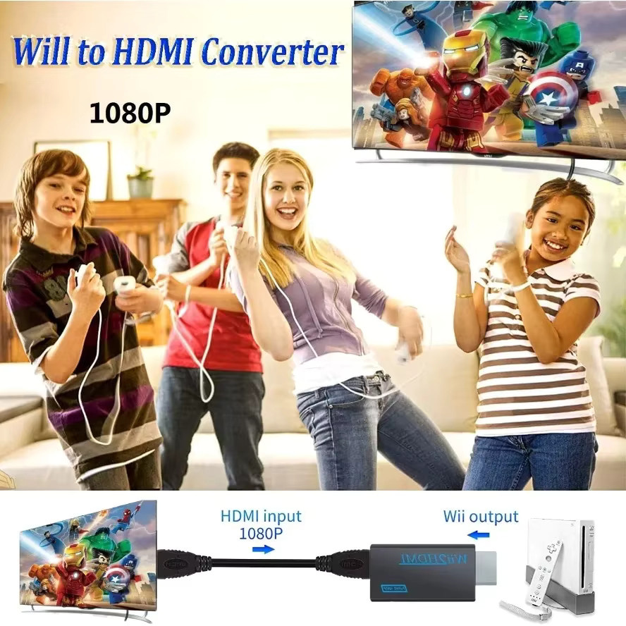 LccKaa Wii zu HDMI Konverter Full HD 1080P Adapter mit 3,5mm Klinkenanschluss für PC und HDTV in Weiß - Bild 4