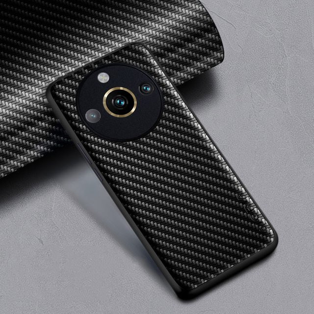 Stoßfeste und rutschfeste Carbon-Schutzhülle für Realme 11 Pro Plus und Realme 11x in Schwarz - Bild 1