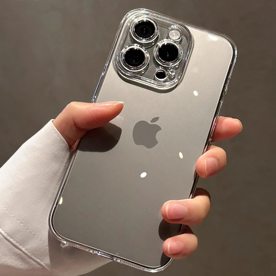 Transparente iPhone Hülle aus hartem PC-Kunststoff mit Kameraschutz für Apple iPhone 15 14 13 12 11 Pro Max und Plus Modelle - Bild 2