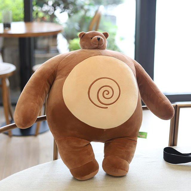 Binchi Fitness Brauner Bär Kissen, Stofftier, ab 14 Jahren - Bild 1