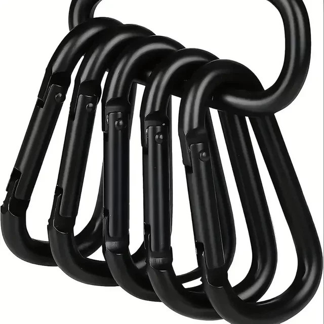 vvocci D-Haken Outdoor-Schnallen, 6 Stück, schwarz - Bild 1