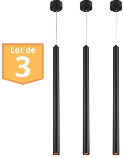 3er Set moderne Design-Röhrenpendelleuchten in Schwarz aus Metall mit G9 Fassung und 10W Leistung, IP20 - Bild 1
