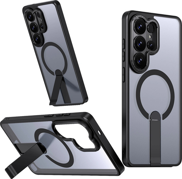MagSafe Hybrid Armor Schutzhülle für Samsung Galaxy S26 S942 mit Ständer, Schwarz und Transparent - Bild 1