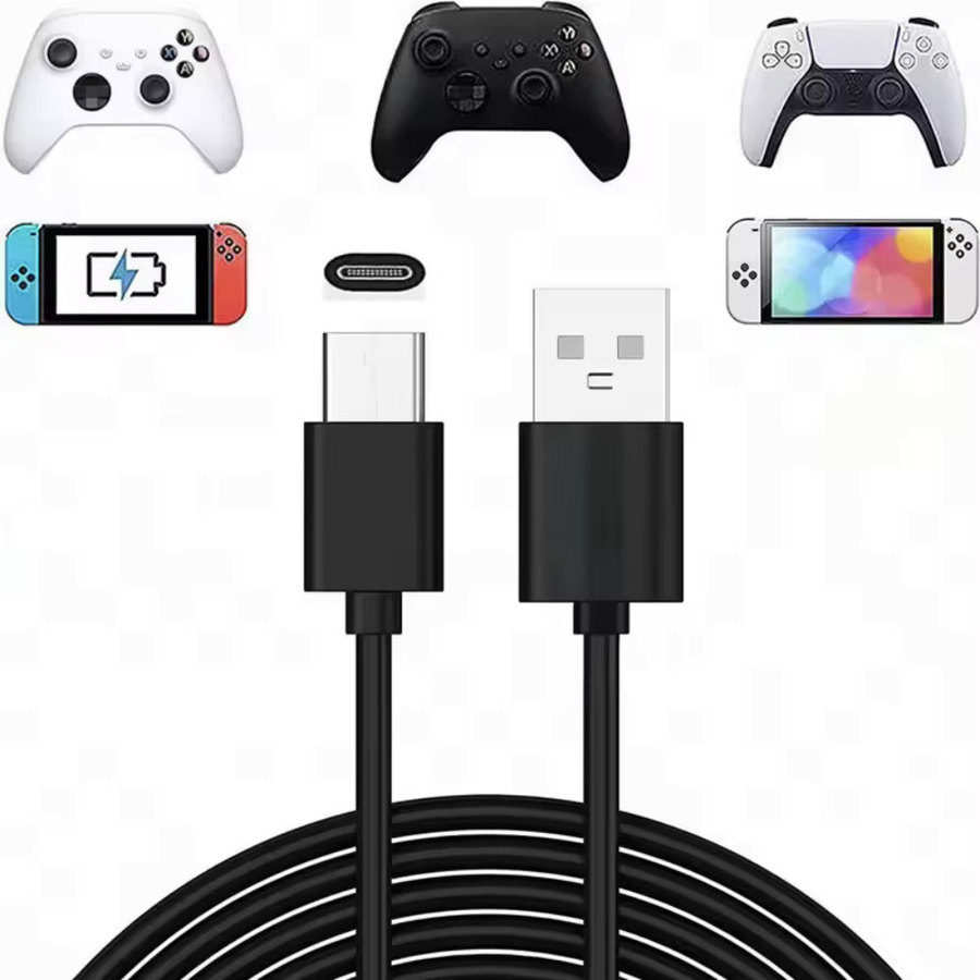 Micro-USB auf USB-C Ladekabel für PS5-Controller und Xbox Series S X Gamepad, Schwarz, Länge: 1 m bis 2,75 m - Bild 2