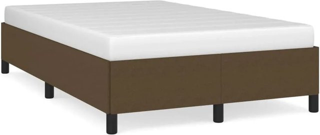 vidaXL Bettgestell aus Stoff in Dunkelbraun B/T/H: 120 x 203 x 35 cm - Bild 1