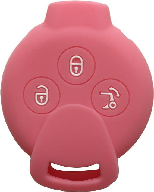 Schlüsseletui in Pink für Benz Smart 450 451 Fortwo, Roadster, Crossblade und Forfour als Schlüsselabdeckung Zubehör - Bild 1