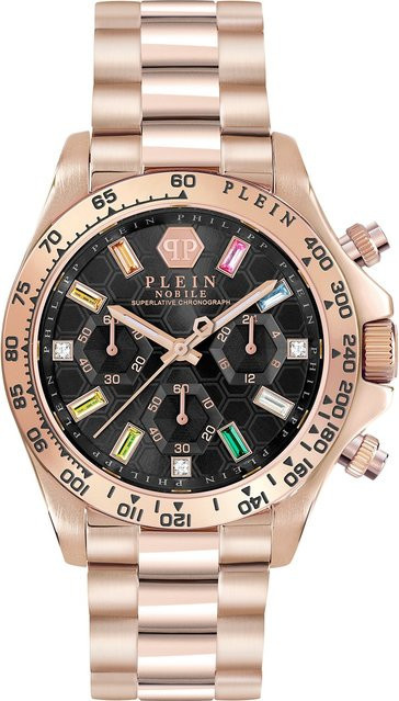 Philipp Plein Chronograph, Damenuhr, Edelstahl, Schwarz, Quarz, 38 mm - Bild 1