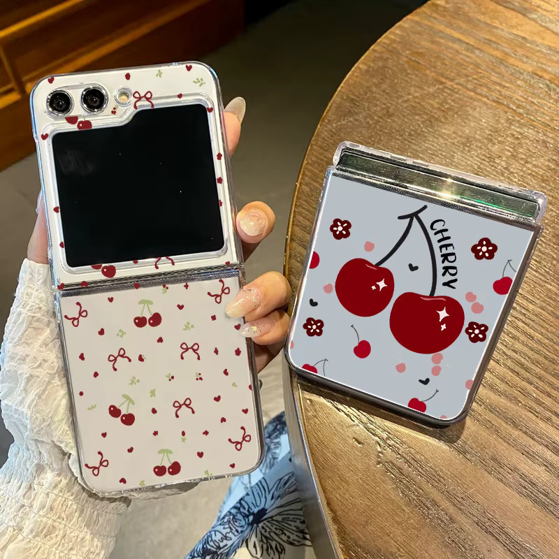 Samsung Galaxy Z Flip 6 5G und Z Flip 5 Handyhülle mit niedlichem Kirschmuster aus harter PC-Schale - Bild 4