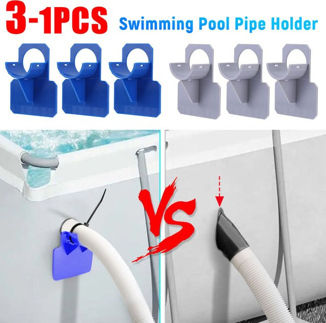 Intex Schwimmbad Rohrhalterung für oberirdische Pools, Grau, 3er-Set, für Rohre 30-38mm - Bild 1