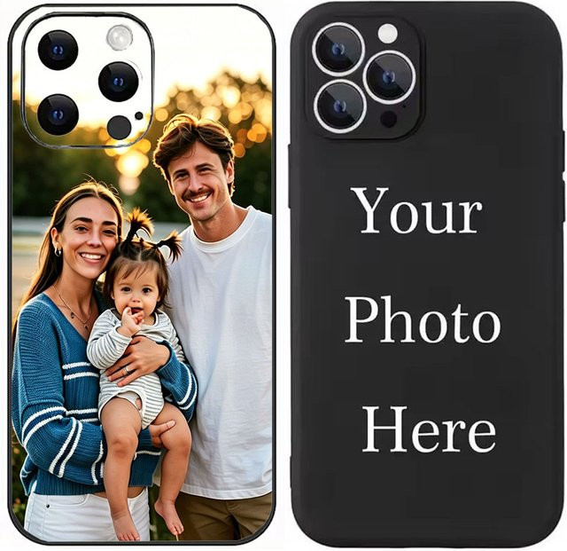 Personalisierte iPhone Hülle mit eigenem Foto in Matt Weiß für Apple iPhone 17 16 15 14 13 12 11 Pro Max und 16e - Bild 1