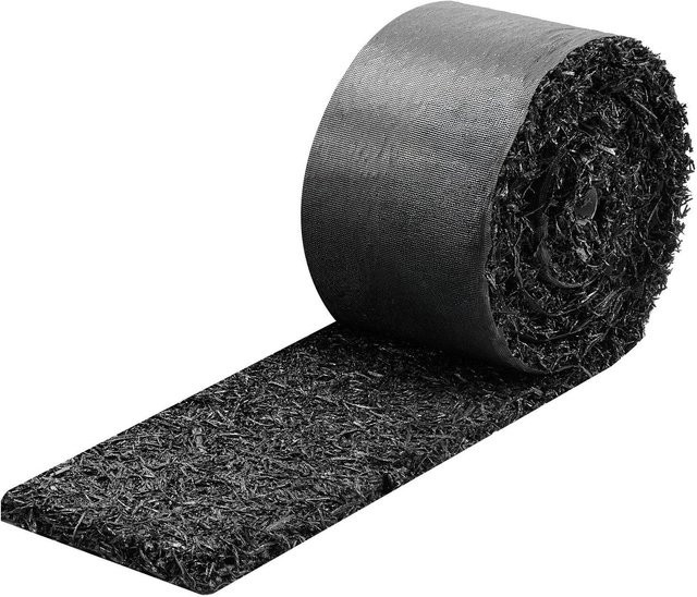 Buying Solutions MB Gummimulch-Mattenrollen Set aus 4 Rollen, Schwarz, Permanentes Mulch-Randband aus recyceltem Gummi mit Erdspießen, Breite: 11,5 cm, Länge: 305 cm - Bild 1