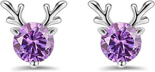 Ohrringe 925 Silber, Zirkonia, violett, Damen - Bild 1