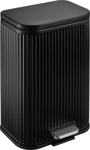 Floordirekt Mülleimer Miles Treteimer mit Soft-Close und herausnehmbarem Einsatz Schwarz 12 l, B/T/H: 23,2 x 26,5 x 39,3 cm - Bild 1
