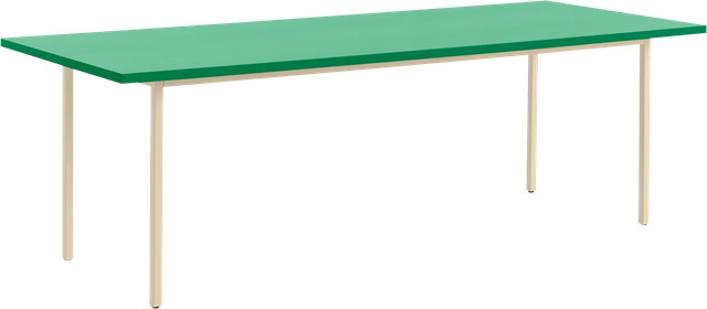 HAY Two Colour Tisch Rechteckig in Green aus Valchromat und Stahlrohr - Bild 1