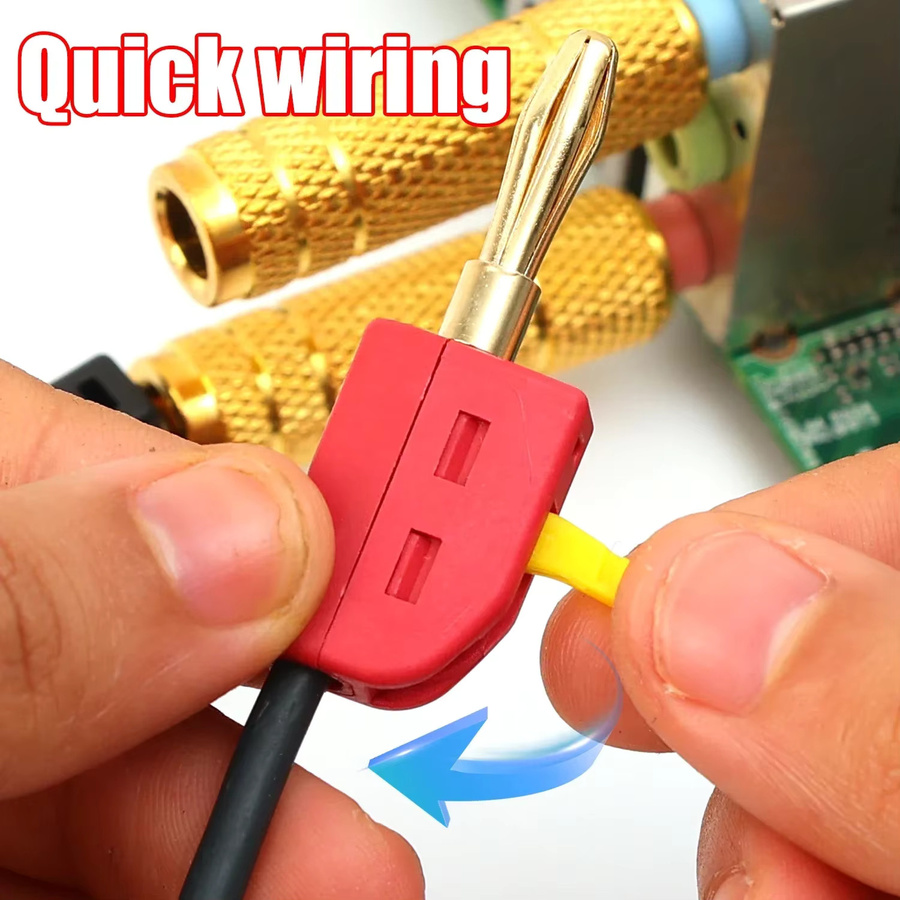 Vergoldete 32A 4mm Bananenstecker zum schnellen Anschließen für Lautsprecher und Verstärker, Kupfer, Gold und Rot - Bild 4