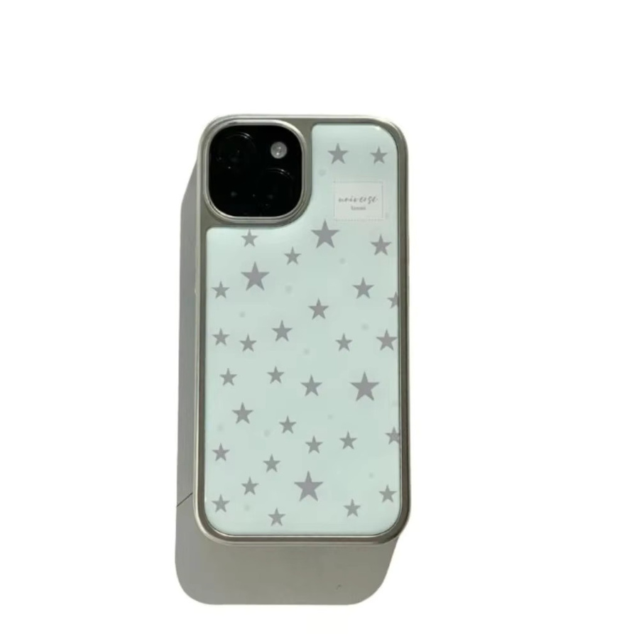 Ins Star Handyhülle für iPhone 12 bis 17 Serie mit blauen glänzenden Sternen in Transparent/Blau - Bild 2