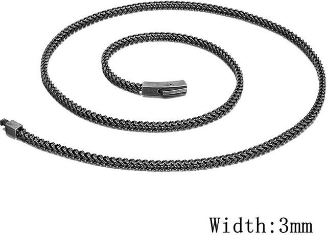 Halskette Edelstahl, Schwarz, Vintage, 75cm, Unisex - Bild 1