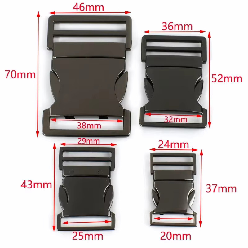 Meetee Metall Seitliche Entriegelungsschnallen in Silber für Rucksackgurte, Haustierhalsbänder und Gürtel, 20–38 mm - Bild 3