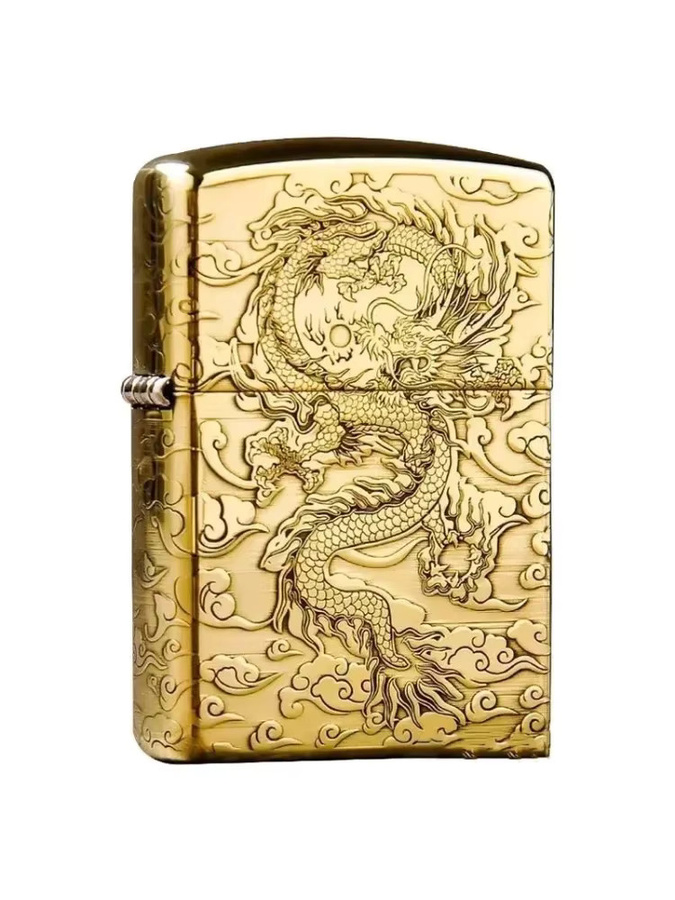 Zippo Feuerzeug Antique Gold Polished Dragon Pattern Windproof Collection in Gold - Bild 2