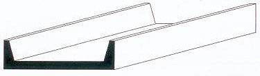 Evergreen U-Profil in Silber, 3 Stück, B/H/T: 35,0 x 7,9 x 2,4 mm - Bild 1