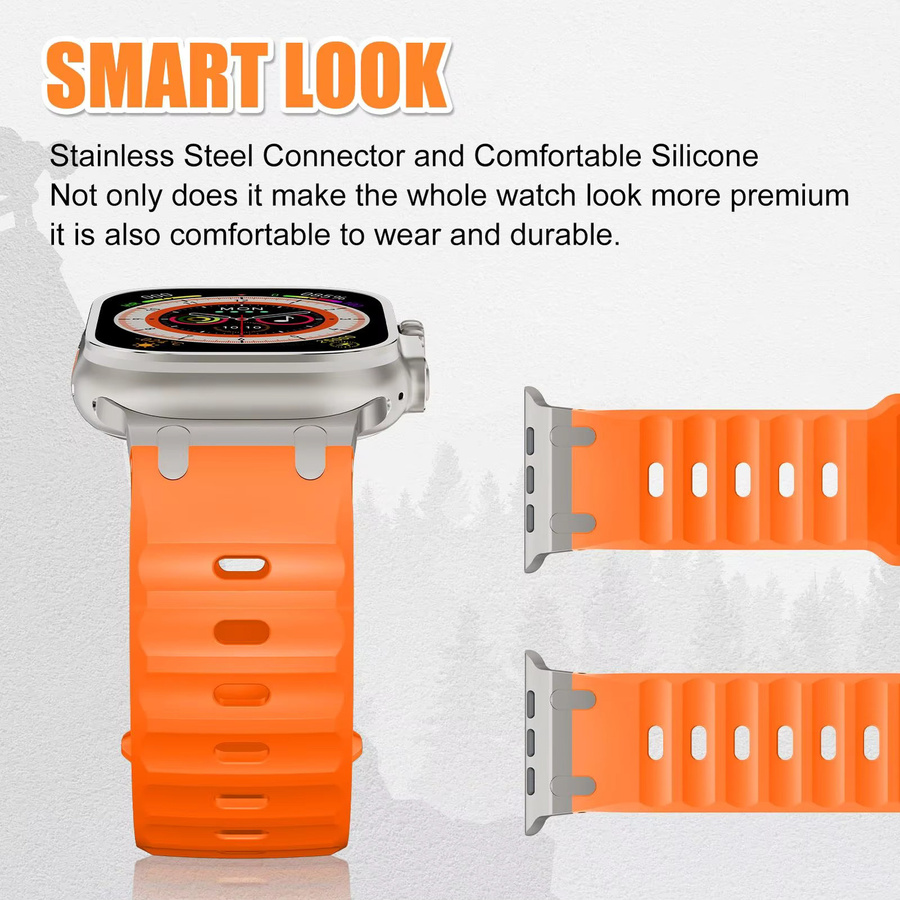 Uhrenarmband Edelstahl, Silikon, Silber, Unisex - Bild 3