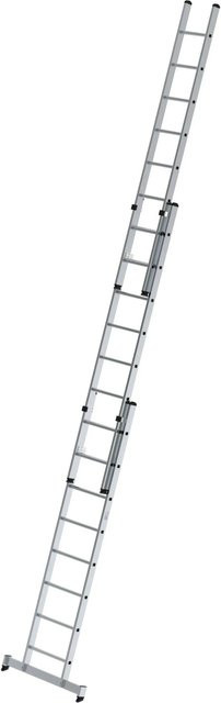 PROREGAL Sprossen-Schiebeleiter 3-teilig mit Traverse, 3 x 8 Sprossen, Silber - Bild 1
