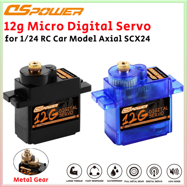 DSpower SG90 MG90S Mini Micro Servo Motor, Metall, Schwarz, 1:24 - Bild 1