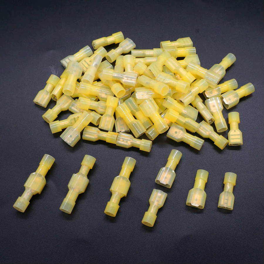 AOKIN 200-teiliges Nylon-Flachstecker-Set mit Schnellkupplung, isolierte männliche und weibliche Flachstecker für 12–10 Gauge - Bild 2