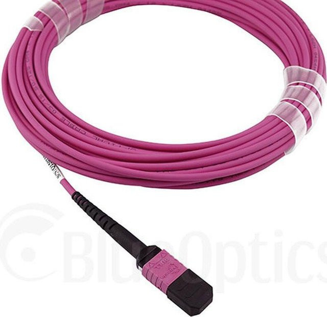 BlueOptics Kompatibles Dell EMC LWL Trunkkabel MPO/UPC zu MPO/UPC, Multimode OM4, 12 Kerne, Typ B, Farbe: Magenta, Länge: 3 m - Bild 1