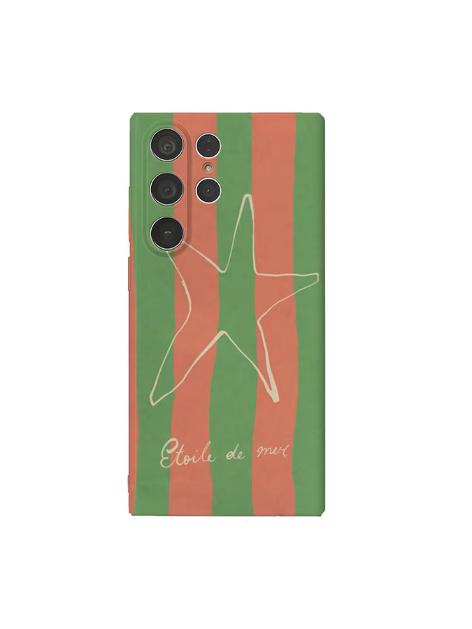 Potdemiel Handyhülle mit Seestern-Streifen für Samsung Galaxy S25 S24 S23 Ultra Plus A35 A55 in Multicolour, glänzende HD-Hartschale - Bild 4