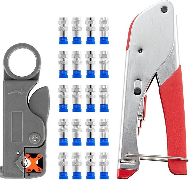 Mr Drill Koaxialkabel-Crimpzange mit Abisolierfunktion für Videokabel und Elektriker-Arbeiten - Bild 1