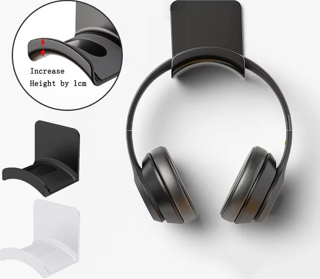 KAFNHCKA Kopfhörerhalterung Wandmontiert in Schwarz zur Aufbewahrung von Gaming-Headsets - Bild 1