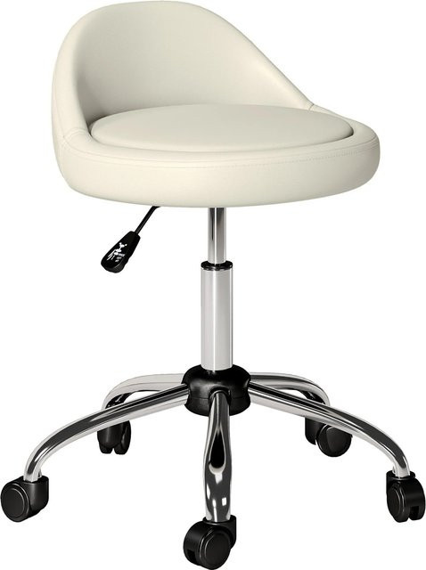 HOMCOM Salonstuhl aus Kunstleder in Weiß, Breite: 35 cm, Höhe: 63-83 cm - Bild 1