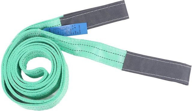 Schwerlast Hebegurt aus Polyester in Grün mit 2 Ösen und Schnalle, Tragfähigkeit 2000 kg, Länge 4 m - Bild 1