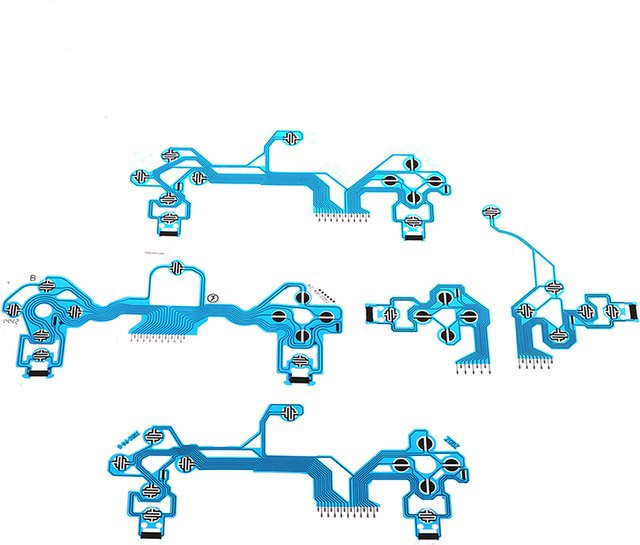 KOQZM Ersatzknöpfe Bandplatine für PS4 Dualshock 4 Pro Slim Controller, Leitfähige Folie Tastatur Flexkabel PCB in Blau - Bild 1
