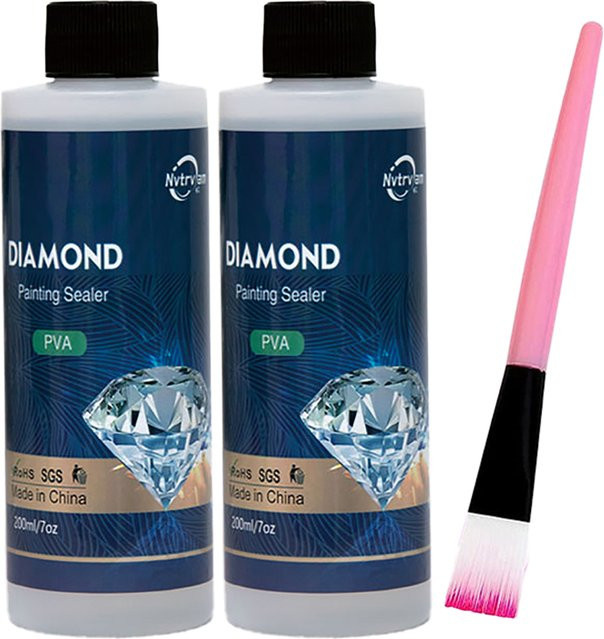Diamantmalerei-Klebeset mit Pinsel und Zubehör für Erwachsene, transparent, 60 ml oder 200 ml - Bild 1