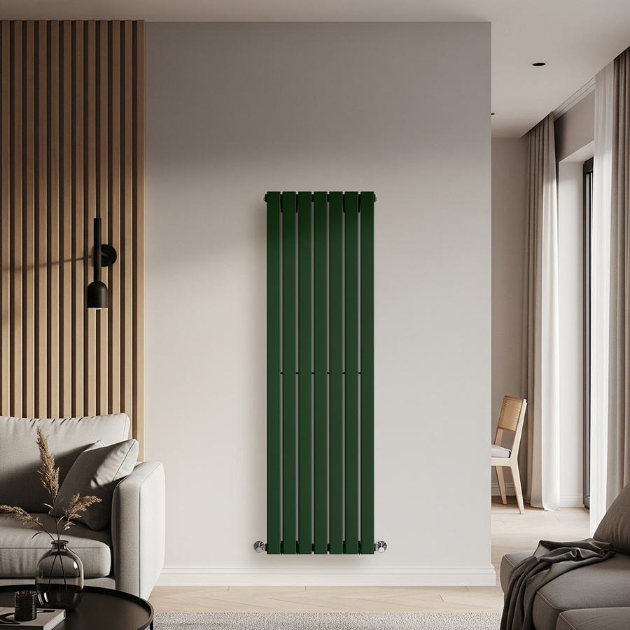 Einlagiger Design-Heizkörper Vertikal von Delta in Grün, Höhe: 160 cm, Breite: 49 cm - Bild 1