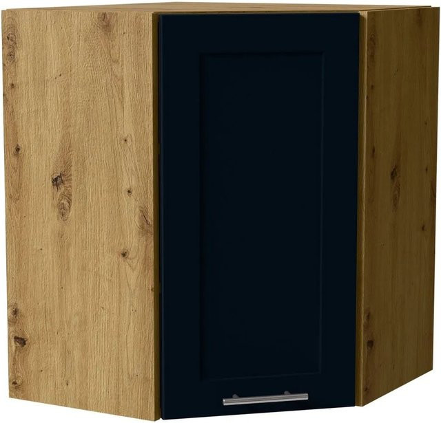 Feldmann-Wohnen Eckhängeschrank Oslo W10 in Eiche Artisan und Indigo Matt mit Soft-Close-Türen, B/T/H: 60 x 60 x 72 cm - Bild 1