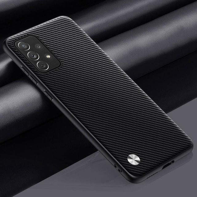 Luxus PU-Lederhülle für Samsung Galaxy A32 A52 A52S A72 4G M52 5G in Schwarz mit mattem Silikon-Vollschutz - Bild 1