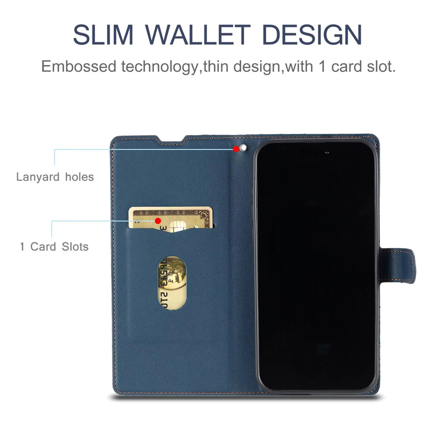 Luxus Leder Flip Case Brieftasche für Samsung Galaxy A-Serie in Blau - Bild 3