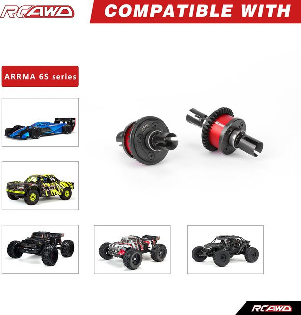 RCAWD Differential Set, Vorne Hinten, Schwarz, Metall, Zubehör - Bild 1