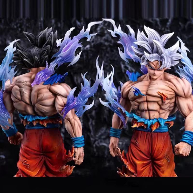 Bandai Dragon Ball Ultra Instinct Goku Anime-Figur aus PVC mit austauschbarem Doppelkopf, Höhe: 42 cm - Bild 3