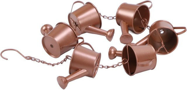 Tooarts Windspiel Wasserkocher aus Metall zum Aufhängen für Garten und Balkon in Braun - Bild 1