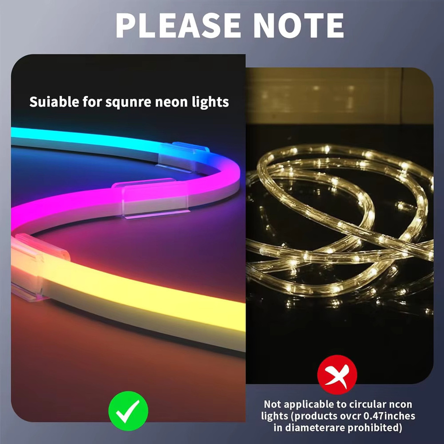YSRSAI LED-Verbindungsclips aus transparentem Kunststoff für COB und Neonlichtbänder, passend für 6mm, 8mm, 12mm und 15mm Breite - Bild 2