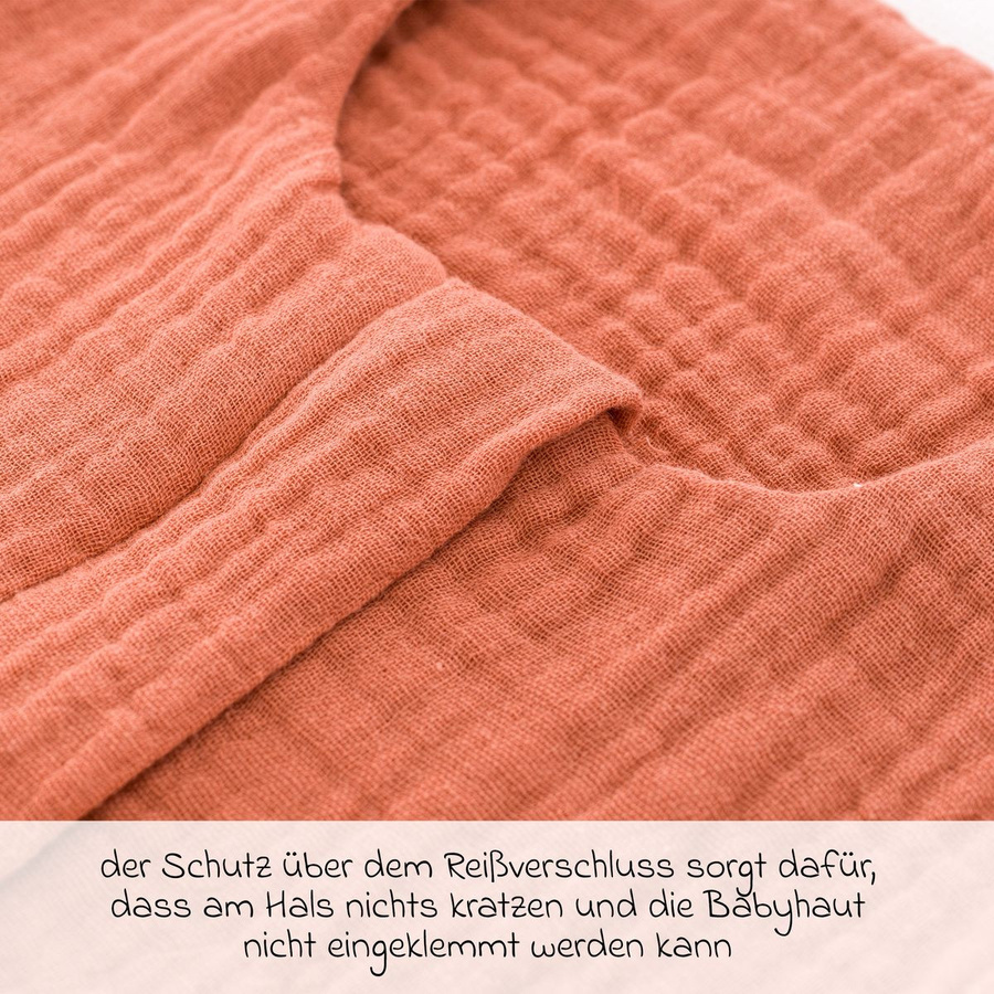 Träumeland Sommerschlafsack Liebmich aus Musselin in Aprikose, Größe 90 - Bild 2
