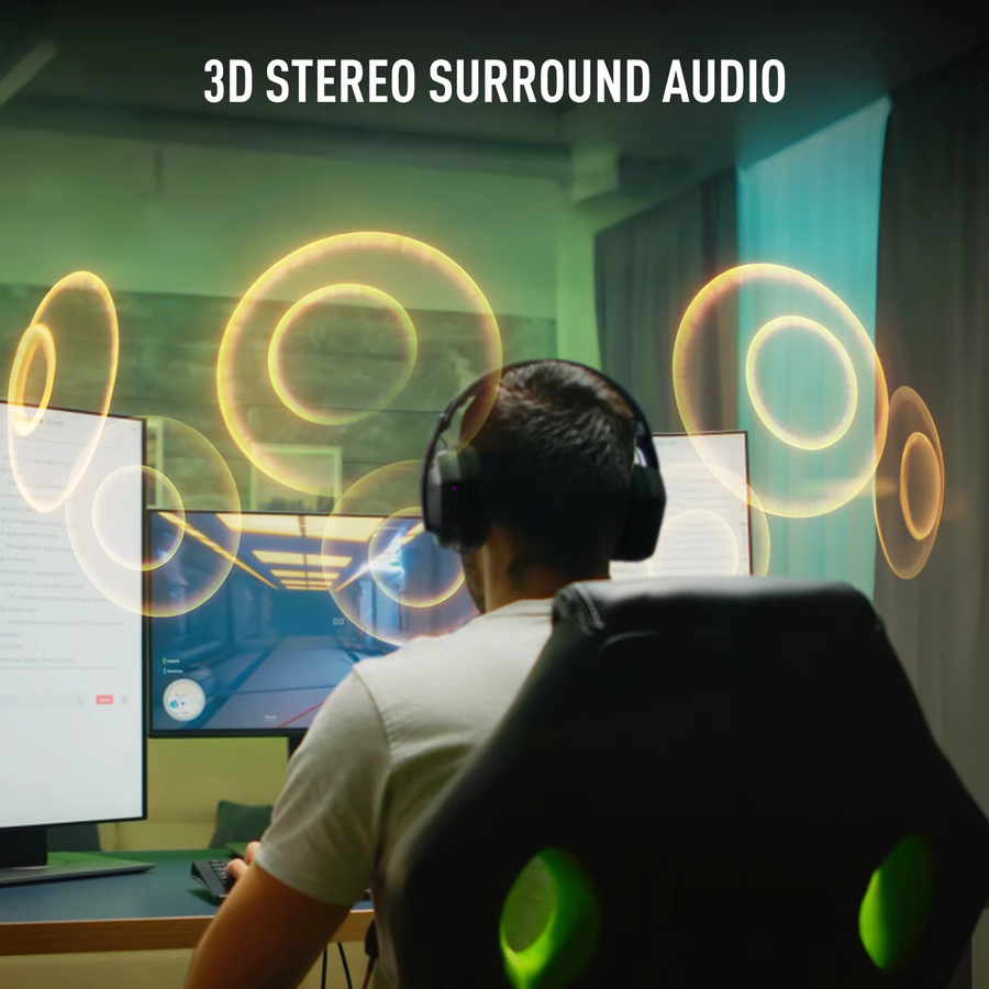 EKSA G19BT kabellose Gaming-Kopfhörer in Schwarz mit 2,4 GHz und Bluetooth 5.4, ultraleichtes Headset mit Mikrofon für PC, PS5 und Xbox - Bild 4
