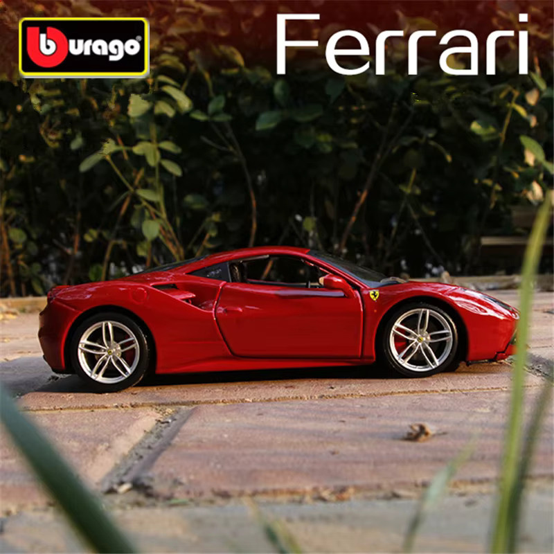 Bburago Ferrari 488 GTB, Sportwagen Modell, 1:24, Metall, Rot - Bild 2