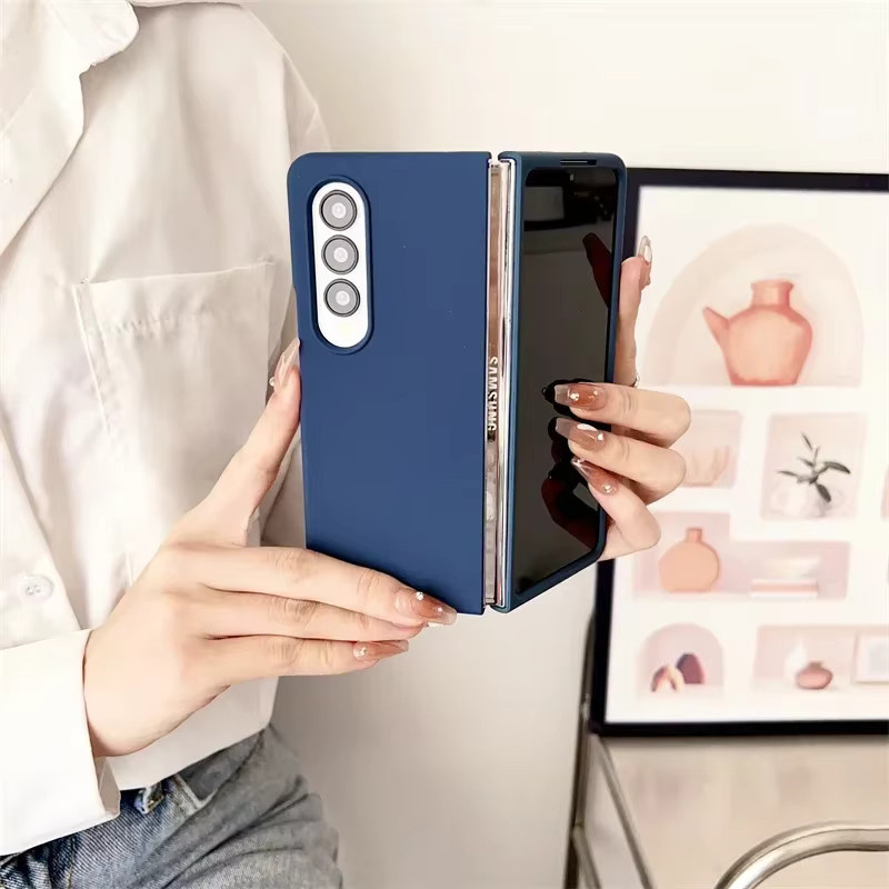 Original Silky-Touch Anti-Fingerprint Handyhülle für Samsung Galaxy Z Fold in Pink, stoßfeste Abdeckung mit Hautgefühl - Bild 2