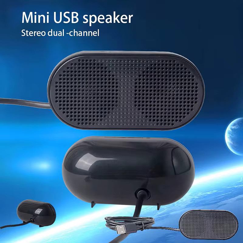 AyeBeau Mini-Lautsprecher Stereo-Set in Schwarz für Computer, PC und Laptop - Bild 4