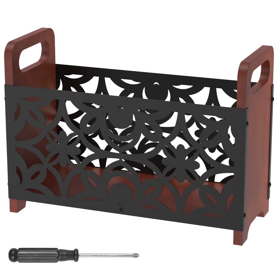 Willstar Zeitschriften-Aktenhalter aus Holz und Metall mit Griff als Organizer für Schreibtisch und Couchtisch - Bild 7